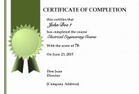 Template Ideas Certificate Of Completion Pdf For Lovely Pletion intended for Certificate Of Completion Free Template Word