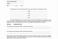 Template Ideas Free Parenting Plan Child Custody Agreement within Free Joint Custody Agreement Template