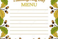 Thanksgiving Day Menu Sketch Stock Vector  Illustration Of Icon with regard to Thanksgiving Day Menu Template