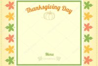 Thanksgiving Day Menu Template — Stock Vector © Beinluck within Thanksgiving Day Menu Template