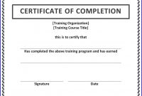 Training Certificate Of Completion  Ms Word Templates  Ms Word intended for Certificate Of Completion Word Template