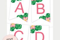 Tropical Printable Banner  Free Printables  Free Printable Wall for Free Letter Templates For Banners