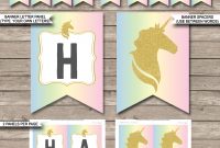 Unicorn Pennant Banner Template  Unicorn  Pennant Banner Template intended for Free Happy Birthday Banner Templates Download