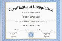 Unique Certificate Of Completion Template Free Download  Best Of inside Free Certificate Of Completion Template Word