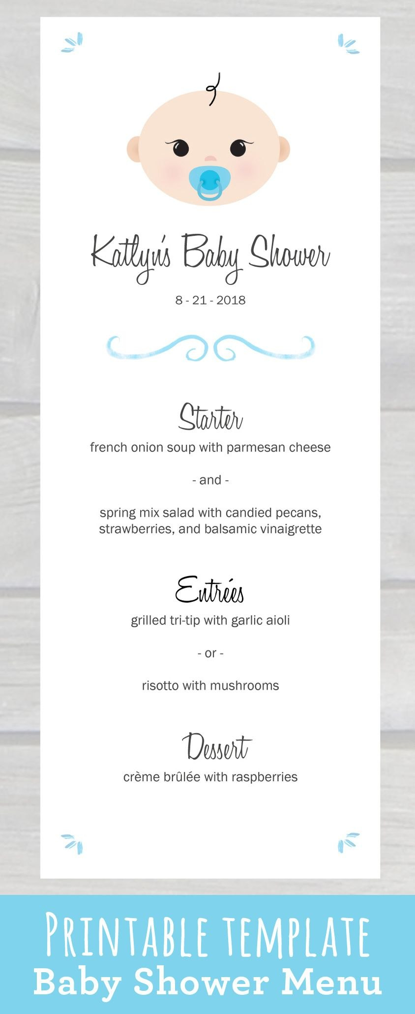 Use This Cute Baby Shower Menu Template Pdf To Edit  Print Your Own throughout Baby Shower Menu Template
