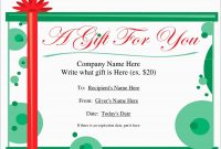Vacation Gift Certificate Template Free Beautiful Custom Gift pertaining to Microsoft Gift Certificate Template Free Word