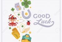 Vector Decorating Design Made Of Lucky Charms And The Words throughout Good Luck Card Templates