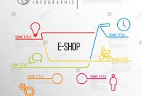 Vector Ecommerce Eshop Infographic Report Template Made From Lines regarding Shop Report Template