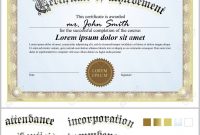 Vector Illustration Of Gold Certificate Template Horizontal pertaining to Commemorative Certificate Template