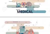 Vector Thin Line Medical Poster Banner Templates Royalty Free with Medical Banner Template