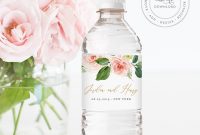 Water Bottle Label Template Instant Download Printable Custom regarding Bridal Shower Label Templates