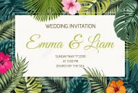 Wedding Event Invitation Card Template Exotic Tropical Jungle regarding Event Invitation Card Template