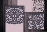 Wedding Invitation Card Template X'' X'' Laser Cutting  Etsy pertaining to Silhouette Cameo Card Templates