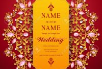 Wedding Invitation Card Templates With Gold Patterned And Crystals in Invitation Cards Templates For Marriage