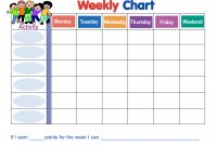 Weekly Behavior Chart Template  Wyatt  Weekly Behavior Charts with regard to Reward Chart Template Word