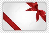 White Blank Gift Card Template With Red Ribbon And A Bow Vector regarding Present Card Template