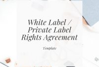 White Label  Private Label Rights Agreement  Rachel Brenke in Own Brand Labelling Agreement Template