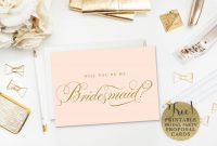 Will You Be My Bridesmaid Cards Free  Printable in Will You Be My Bridesmaid Card Template