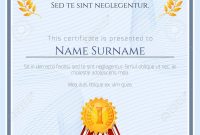 Winner Certificate Diploma Template With Seal Award Decoration in Winner Certificate Template
