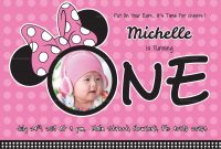 Wonderful Minnie Mouse Birthday Invitation Card Design Template In inside Minnie Mouse Card Templates