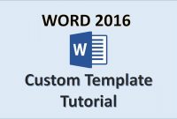 Word   Creating Templates  How To Create A Template In Ms Office   Make A Template Tutorial throughout Making Words Template