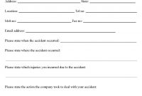 Work Place Accident Report Form Coloring Pages For Kids Plate in Vehicle Accident Report Template