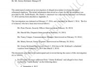 Workplace Investigation Report Examples  Pdf  Examples pertaining to Sexual Harassment Investigation Report Template