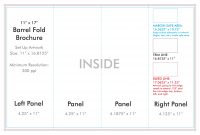 " X " Barrel Fold Brochure Template  Us Press with regard to 4 Fold Brochure Template