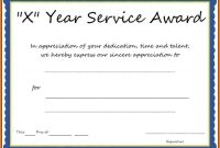 Years Of Service Award Certificate Templates  Template regarding Certificate For Years Of Service Template