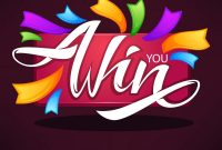 You Win Congratulation Banner Template With Vector Image in Congratulations Banner Template