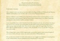 Beautiful Hogwarts Acceptance Letter Envelope Template Printable in Harry Potter Letter Template