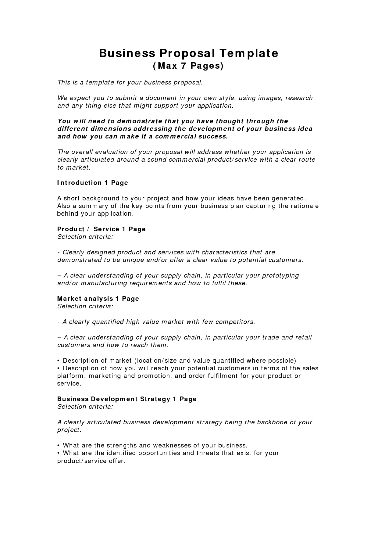 Business Proposal Templates Examples  Business Proposal Template with Short Proposal Template