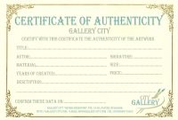 Certificate Authenticity Template Art Authenticity Certificate pertaining to Letter Of Authenticity Template