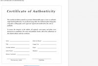 Certificate Of Authenticity Templates – Free Samples  Examples within Letter Of Authenticity Template