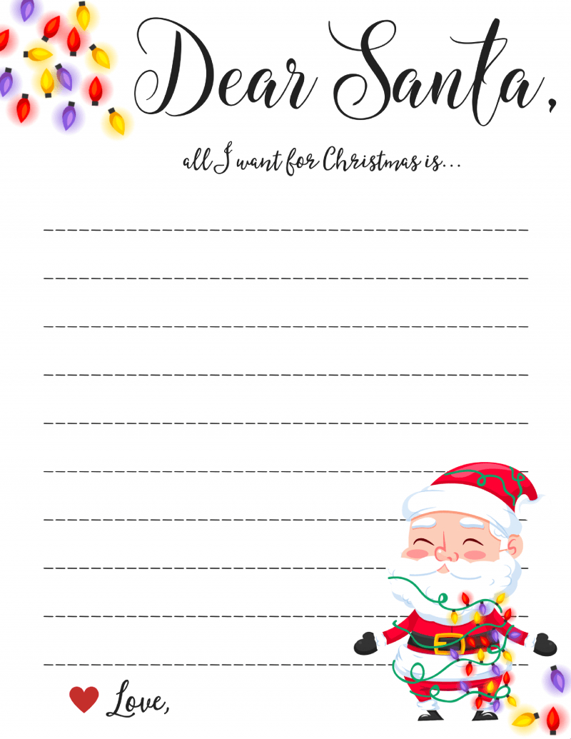 Dear Santa Letter Free Printable Downloads regarding Dear Santa Letter Template Free