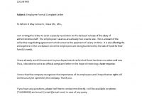 Formal Complaint About Delayed Salaryemployee  Templates At throughout Formal Letter Of Complaint To Employer Template