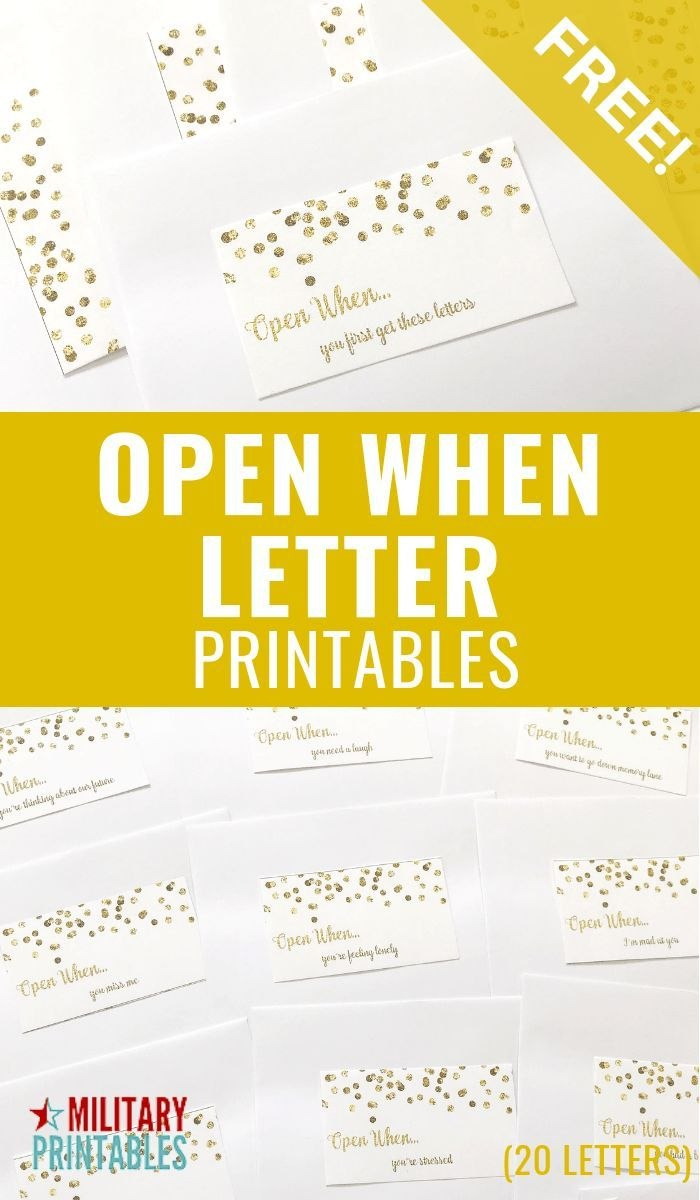 Free Confetti Open When Letters Printable  Army  Love Letter for Open When Letters Template