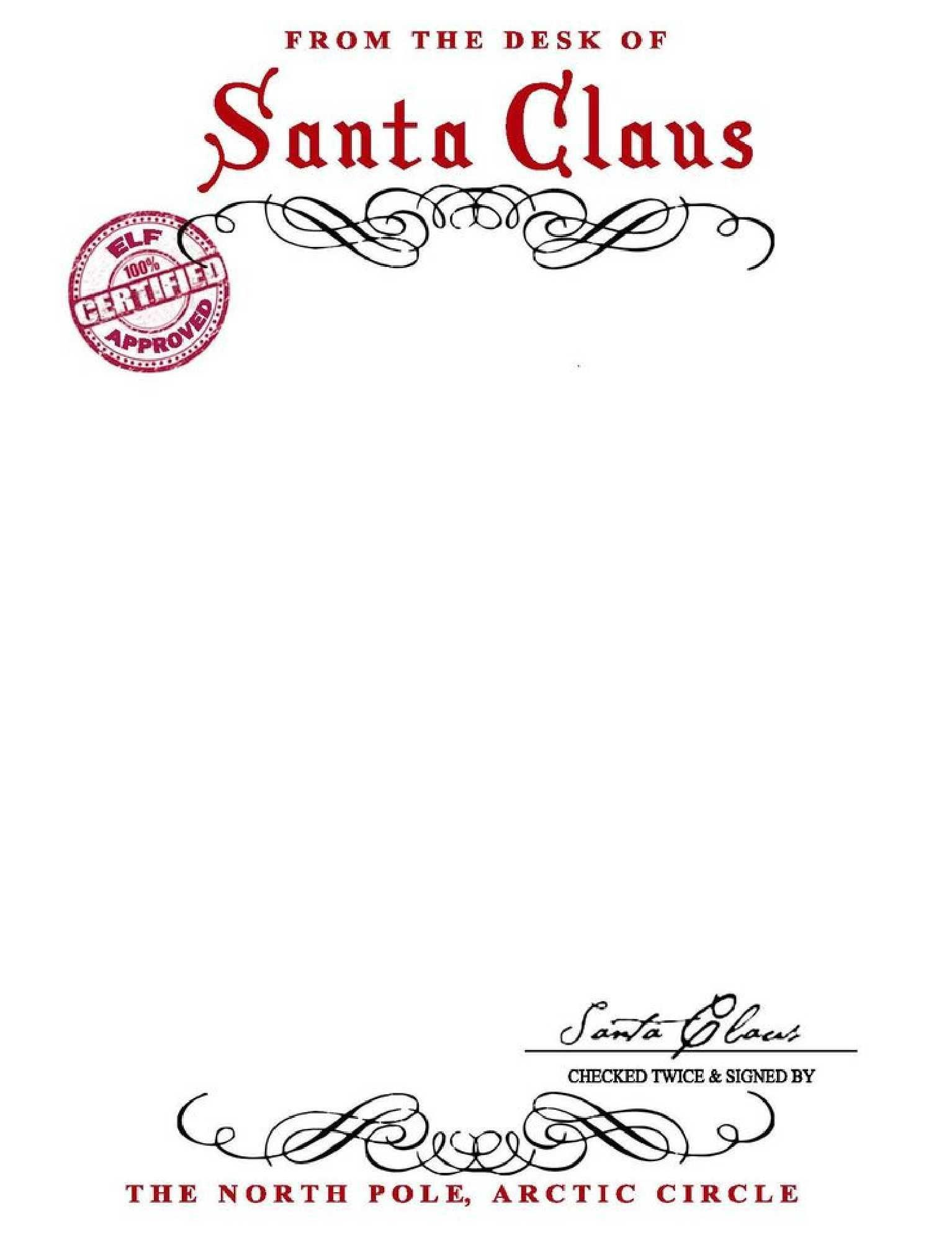 Free From Santa Letter With Santa Signature  You Can Save As A Pdf in Secret Santa Letter Template