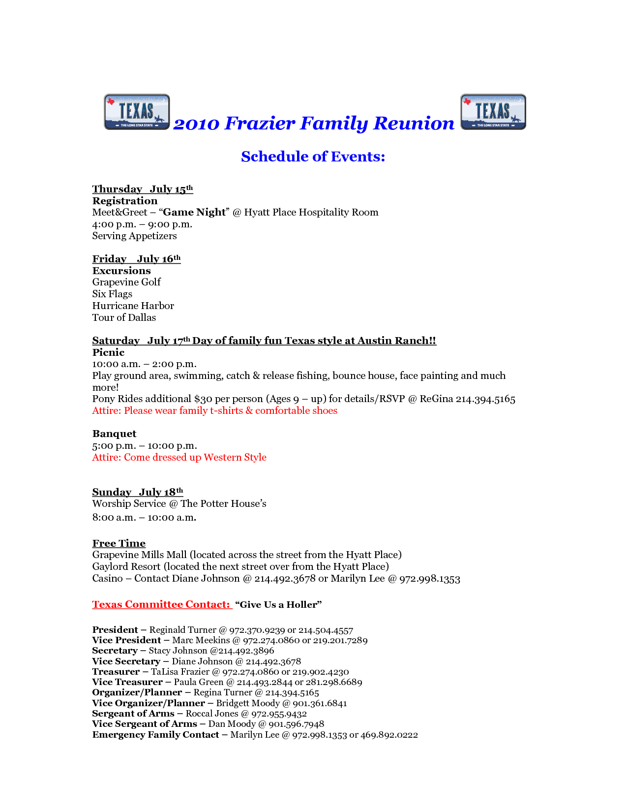 Free Printable Family Reunion Letters   Frazier Family Reunion for Family Reunion Letter Template