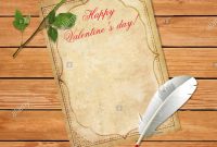Happy Valentines Day Template With Space For Text Old Vintage Paper intended for Olden Day Letter Template