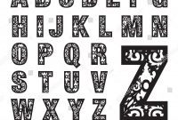 Initial Monogram Letters Laser Cut Template Stockvektorgrafik regarding Fancy Alphabet Letter Templates