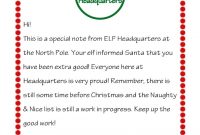 Letter From Elf On The Shelf  Scribd  Kid Stuff  Elf Letters Elf intended for Elf On The Shelf Letter From Santa Template