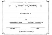 Printable Certificate Authenticity Template  Free Download  D inside Letter Of Authenticity Template