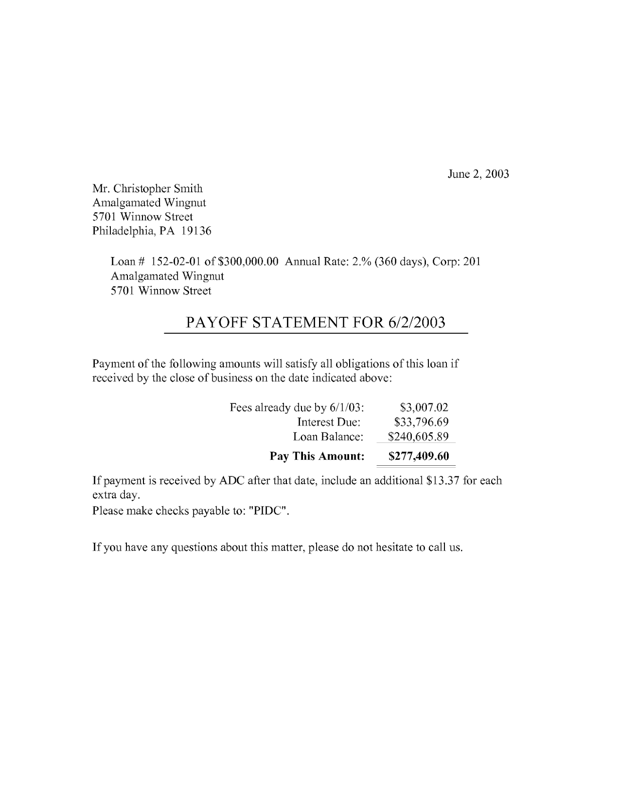 Private Mortgage Payoff Letter Template Examples  Letter Template regarding Payoff Letter Template