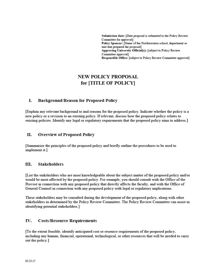 Professional Policy Proposal Templates  Examples ᐅ Template Lab for Policy Proposal Template