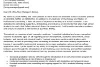 School Counselor Cover Letter Sample  Tips  Resume Genius for Letter Of Counseling Template