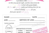 Tooth Fairy Certificate  Pink  Instant Download Idtoothpink with regard to Tooth Fairy Letter Template