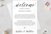 Wedding Welcome Letter Welcome Letter Template Wedding  Etsy in Wedding Welcome Letter Template