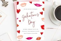 Galentine's Day Invite Template Printable Galentines Party throughout Valentine Party Invitation Template