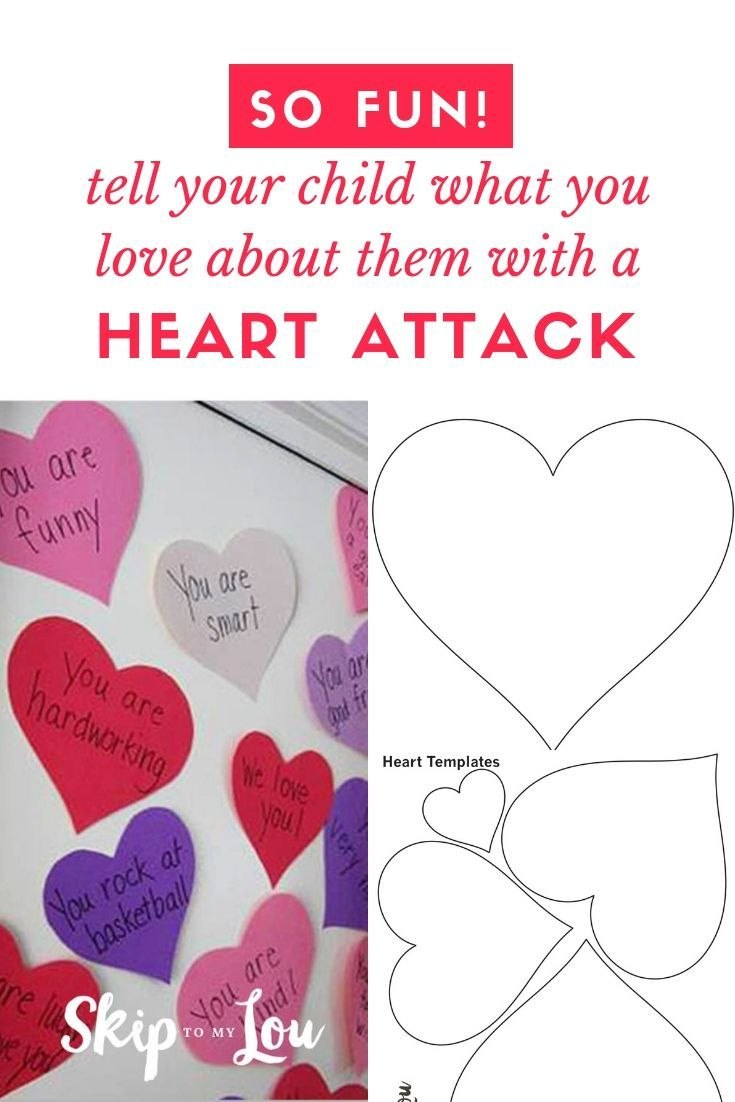 Give A Valentine Heart Attack To Your Kids To Let Them Know pertaining to Valentine Heart Attack Idea With Free Printable Heart Template